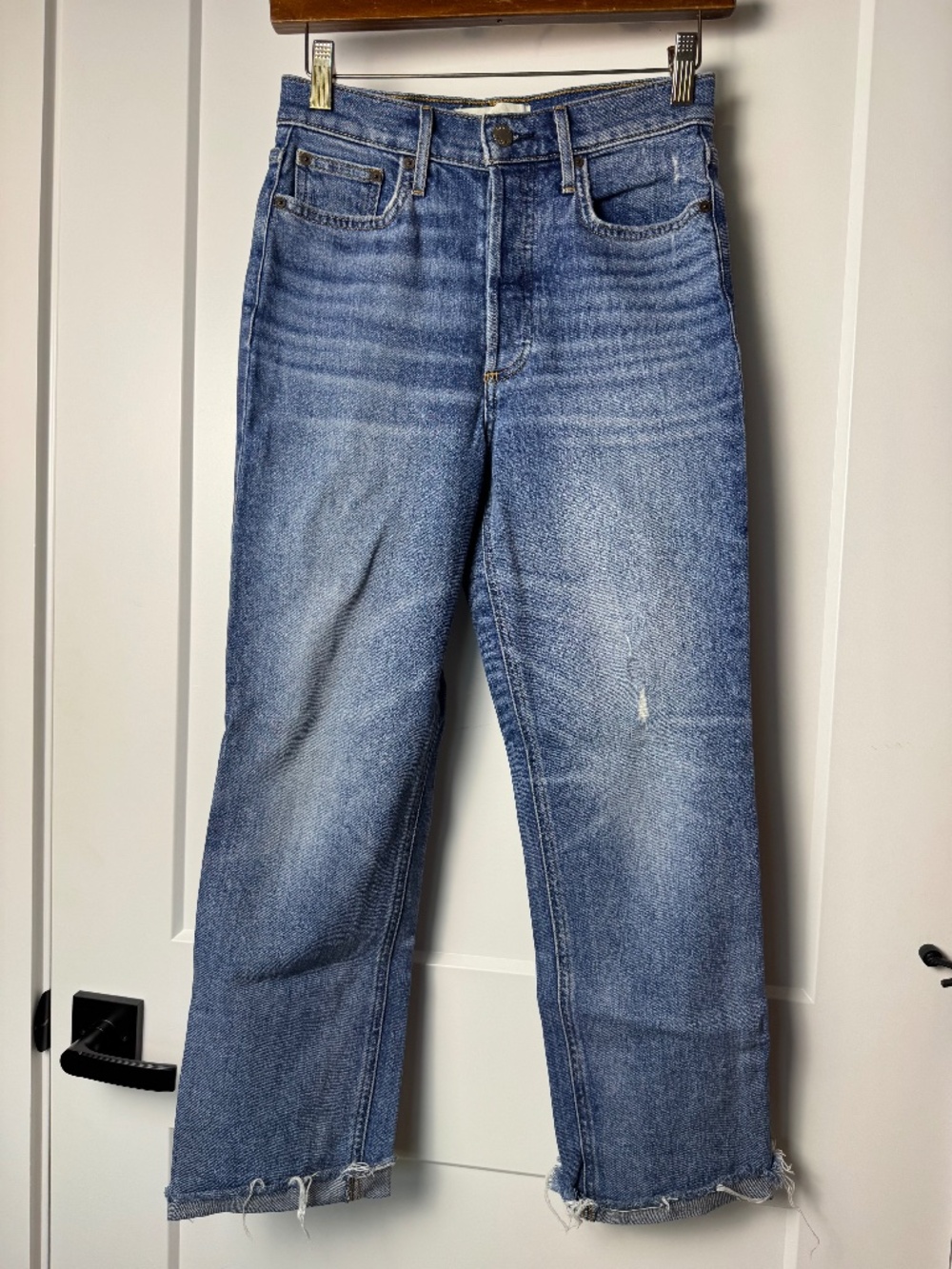Denim Forum Arlo high rise straight jeans